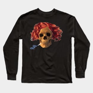 skull, cigarette, death, smoking kills Long Sleeve T-Shirt